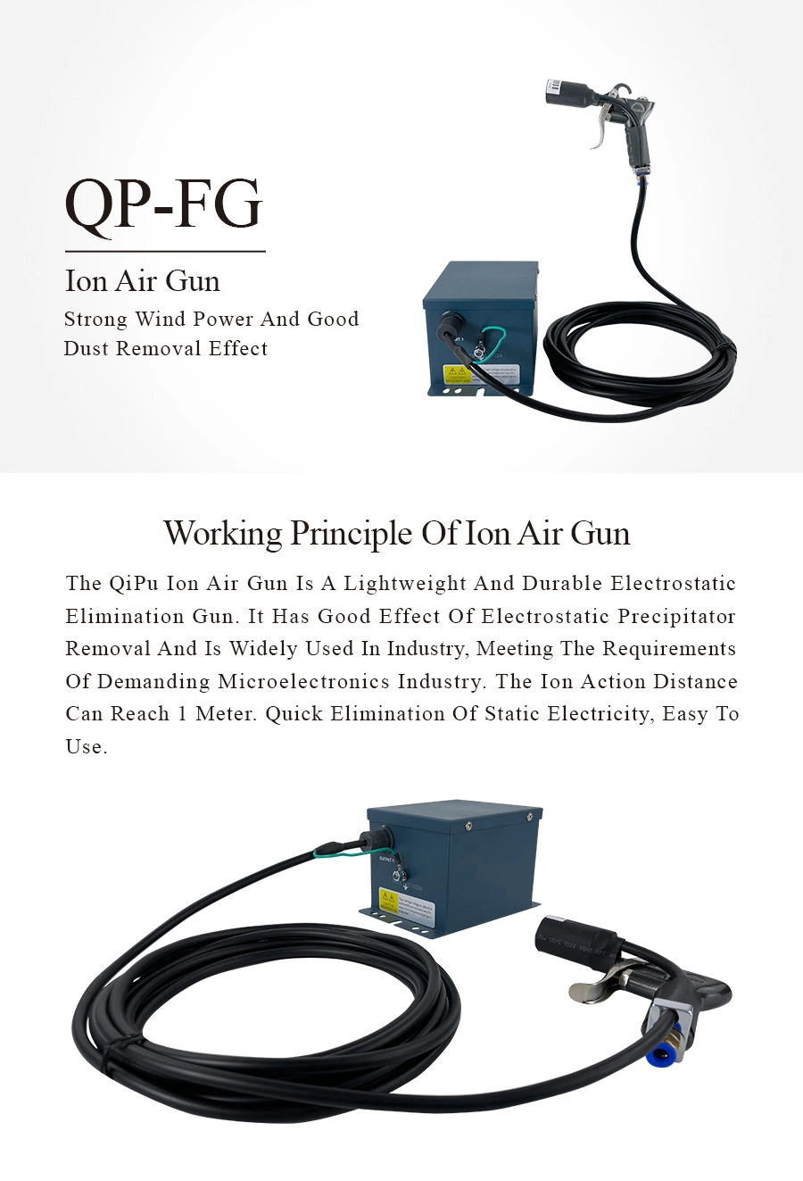 Qeepo Qp-Fg Ionizing Air Gun for The Static Neutralization and Dust Removal